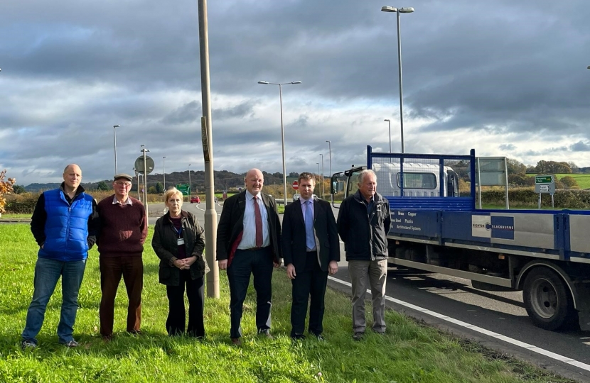 Peter Fox, Richard John and Penny Jones alongside the A40