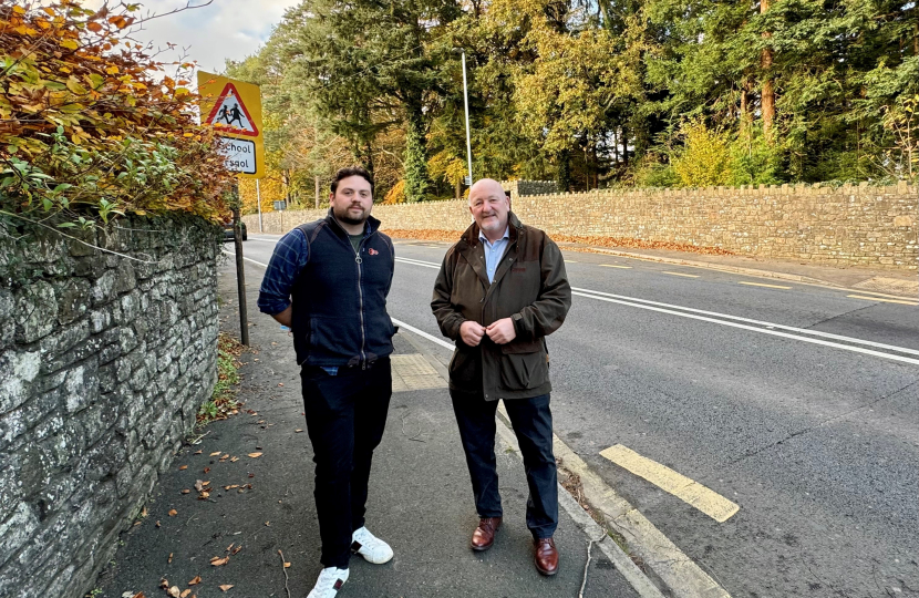 Monmouth MS, Peter Fox with Community Councillor, Lewis Carter