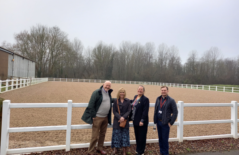 Monmouth MS, Peter Fox with Nicola Gamlin, Principal, Helen Morgan, Head of School, and Mitchell Rees, Manager – Land based Facilities