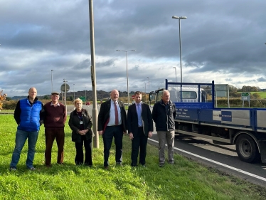 Peter Fox, Richard John and Penny Jones alongside the A40